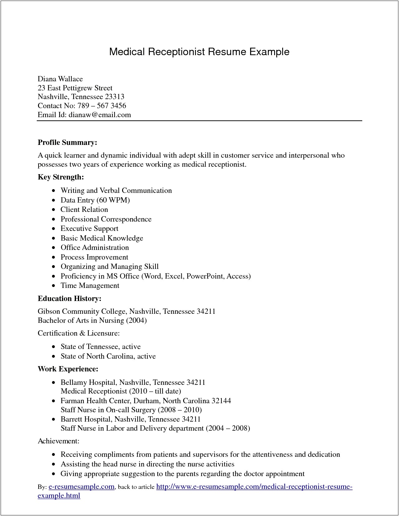 Writing A Profile For A Resume Medical School