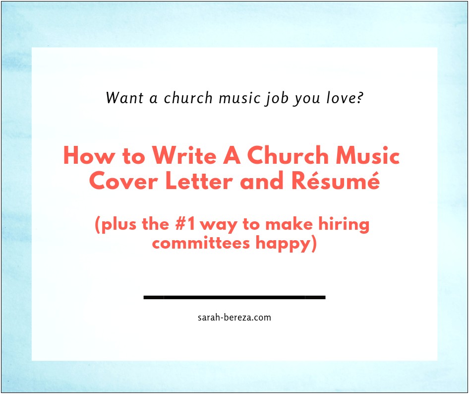 Writing A Resume For A Church Job