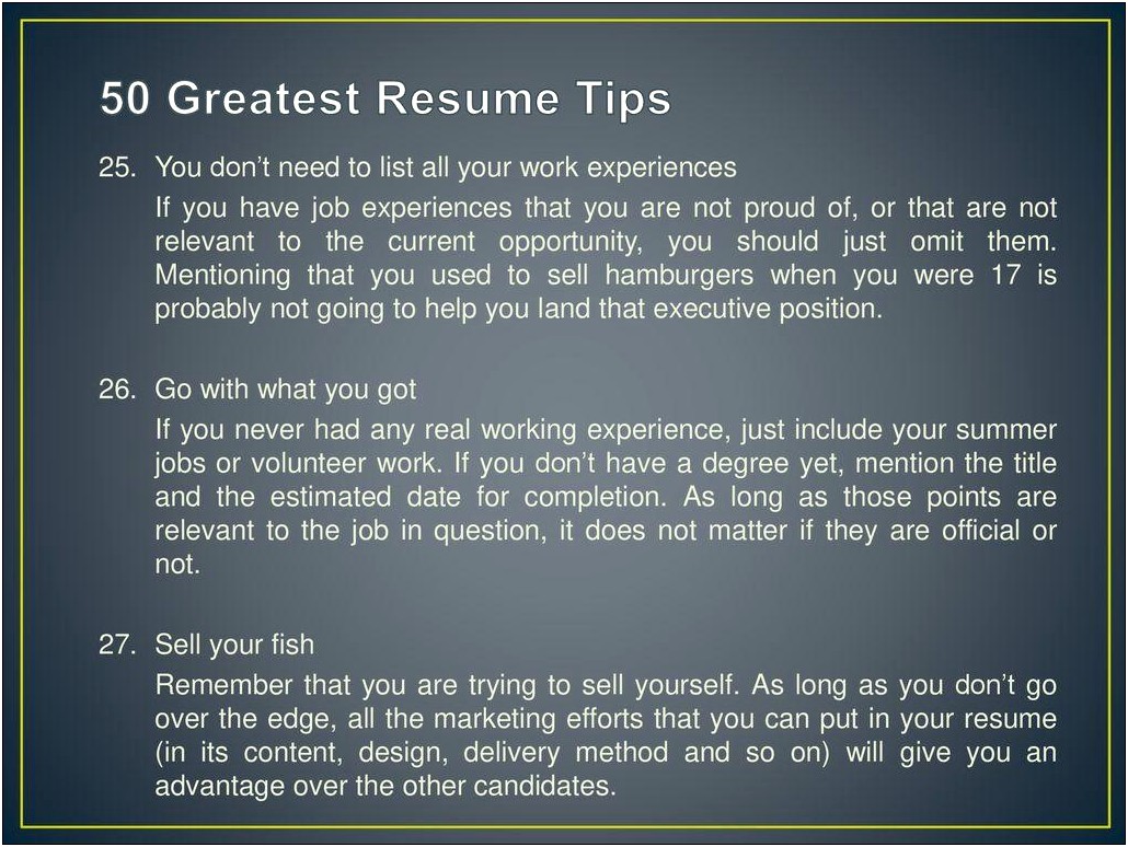 Writing A Resume Once You Have A Job