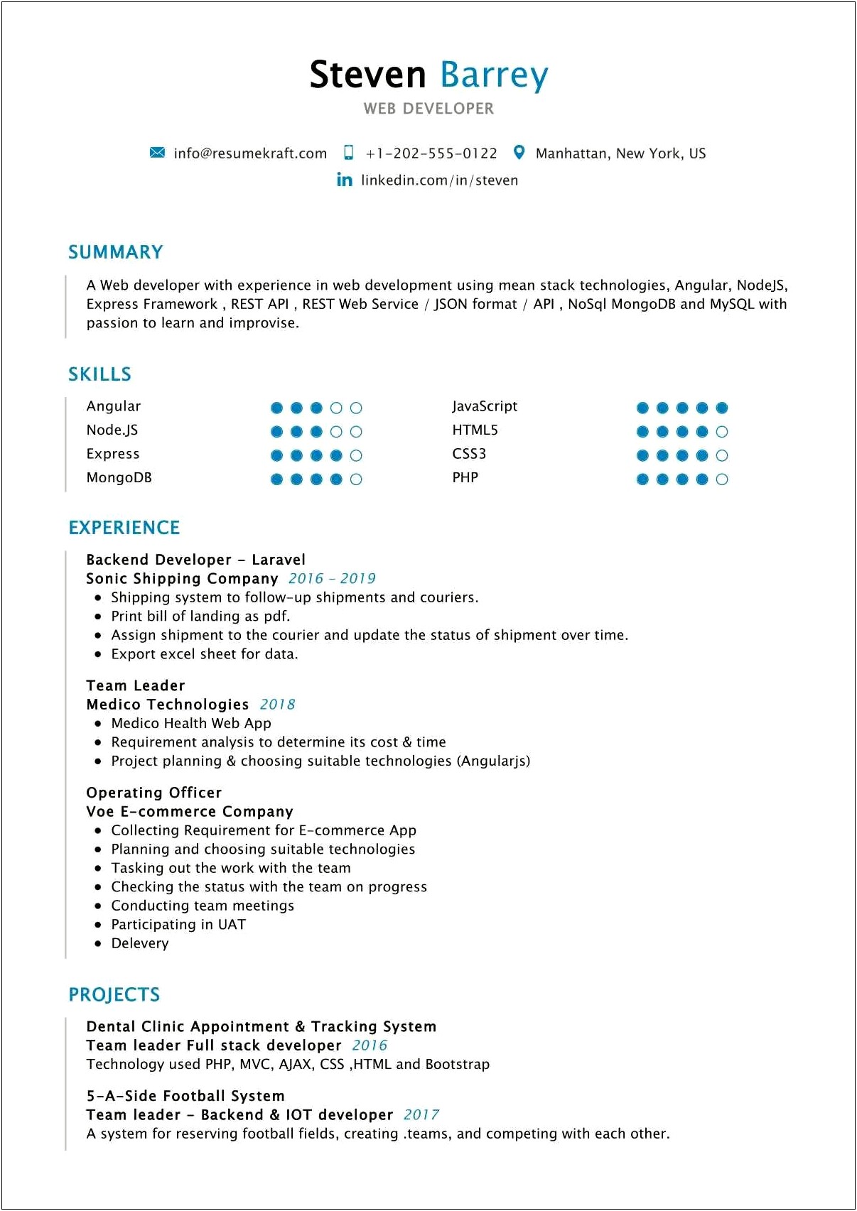 Writing A Resume Summary Full Stack Developer