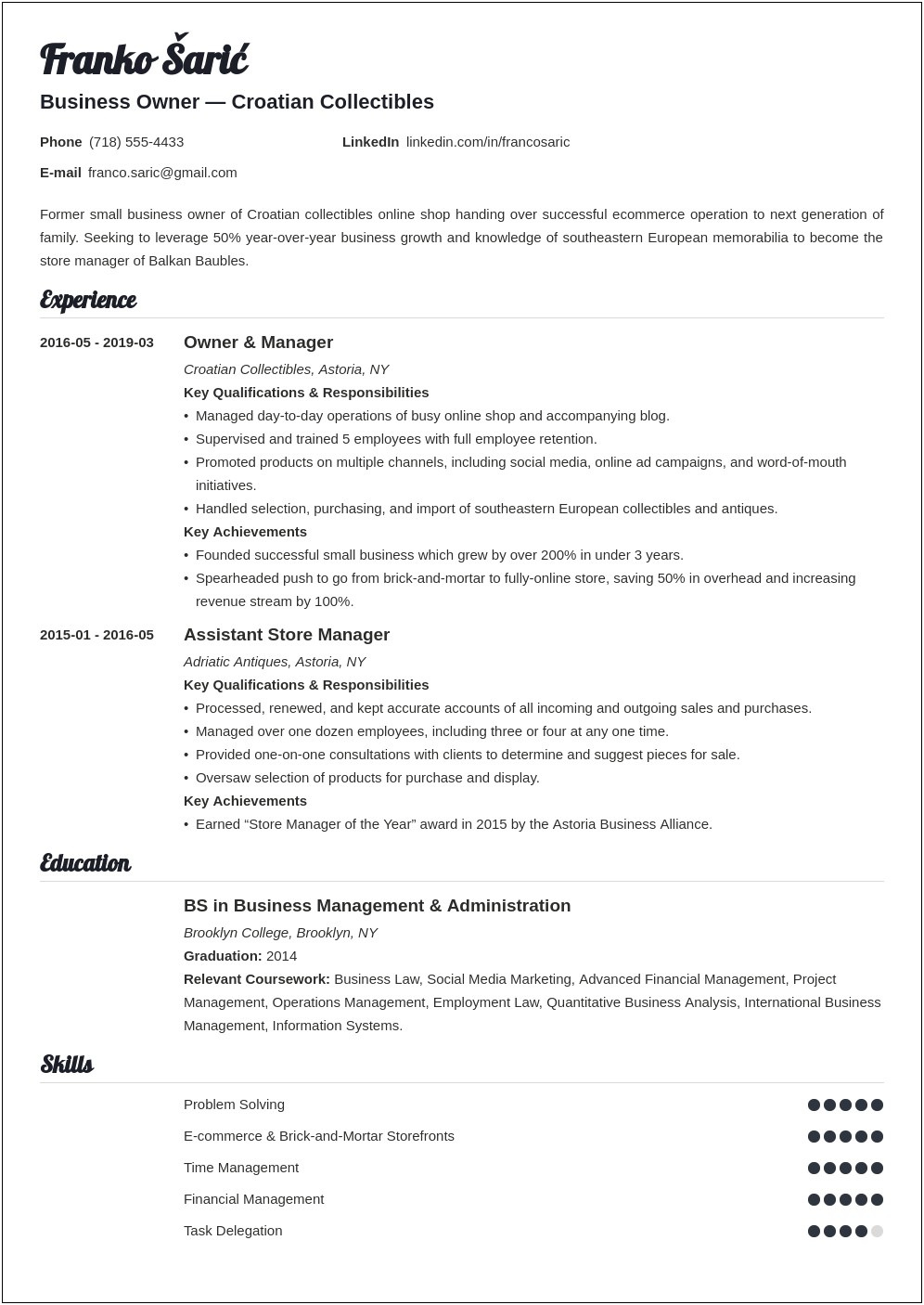 Writing A Resume With Start Up Experience