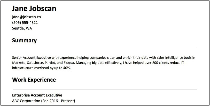 Writing The Summary Portion Of A Resume
