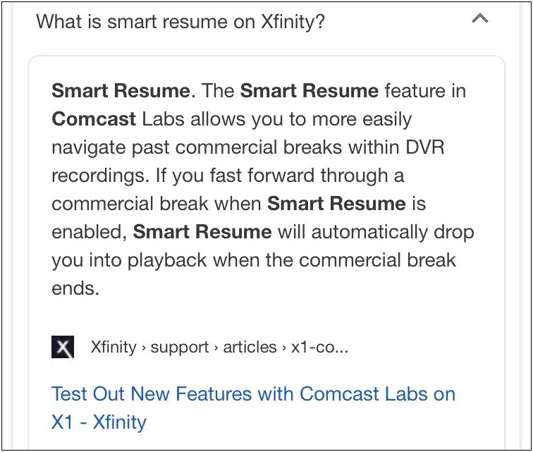 Xfinity Smart Resume Not Working On Dvr