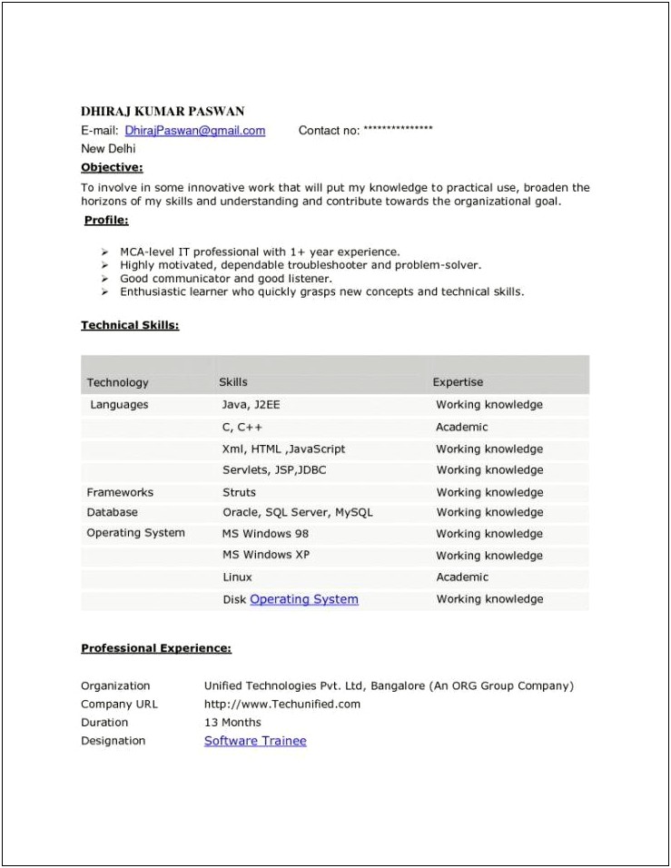 Xml To Database Testing Resume Sample