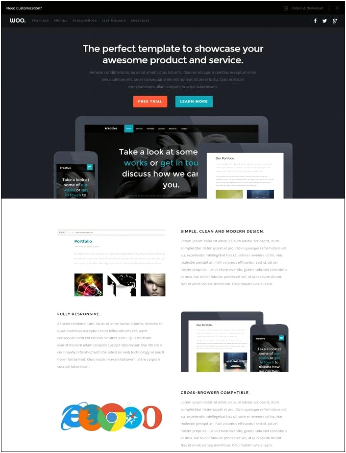 Xone Clean One Page Template Free Download