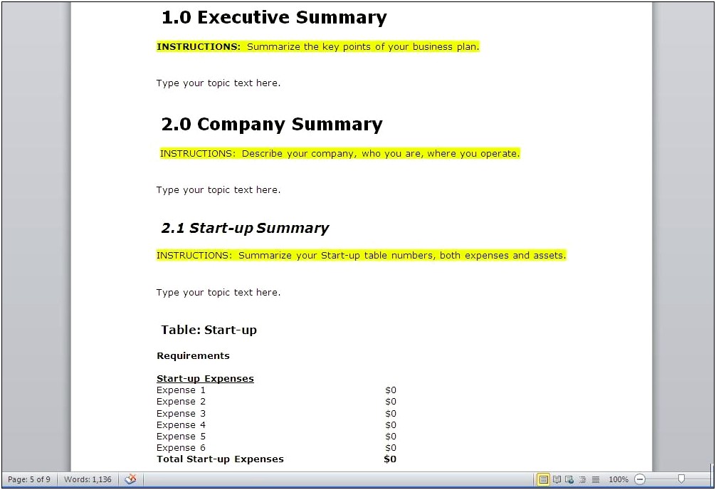 1 3 5 10 Year Plan Template