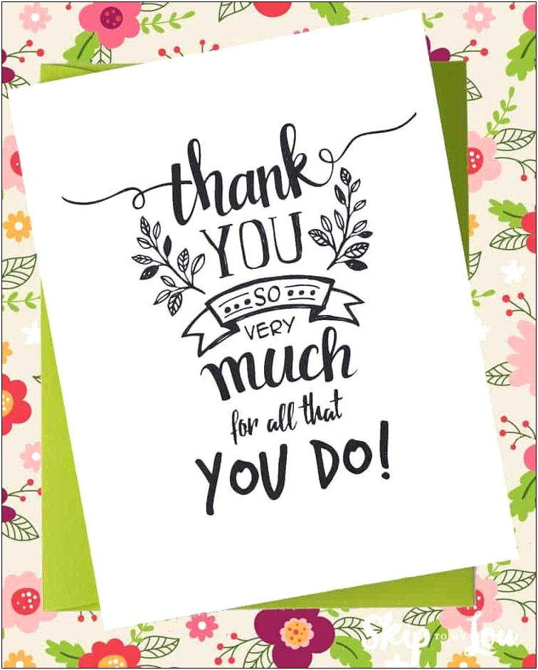 1 4 Fold Thank You Card Template