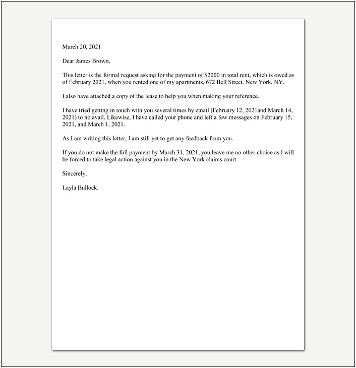 10 Day Demand Letter Template Texas