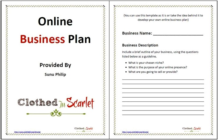 100 Business Plan Template For Online Business