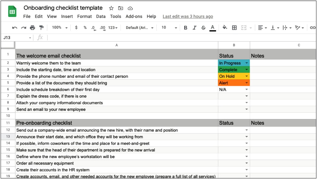 100 Day Business Plan Excel Template