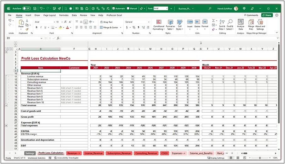 100 Day Business Plan Template Excel