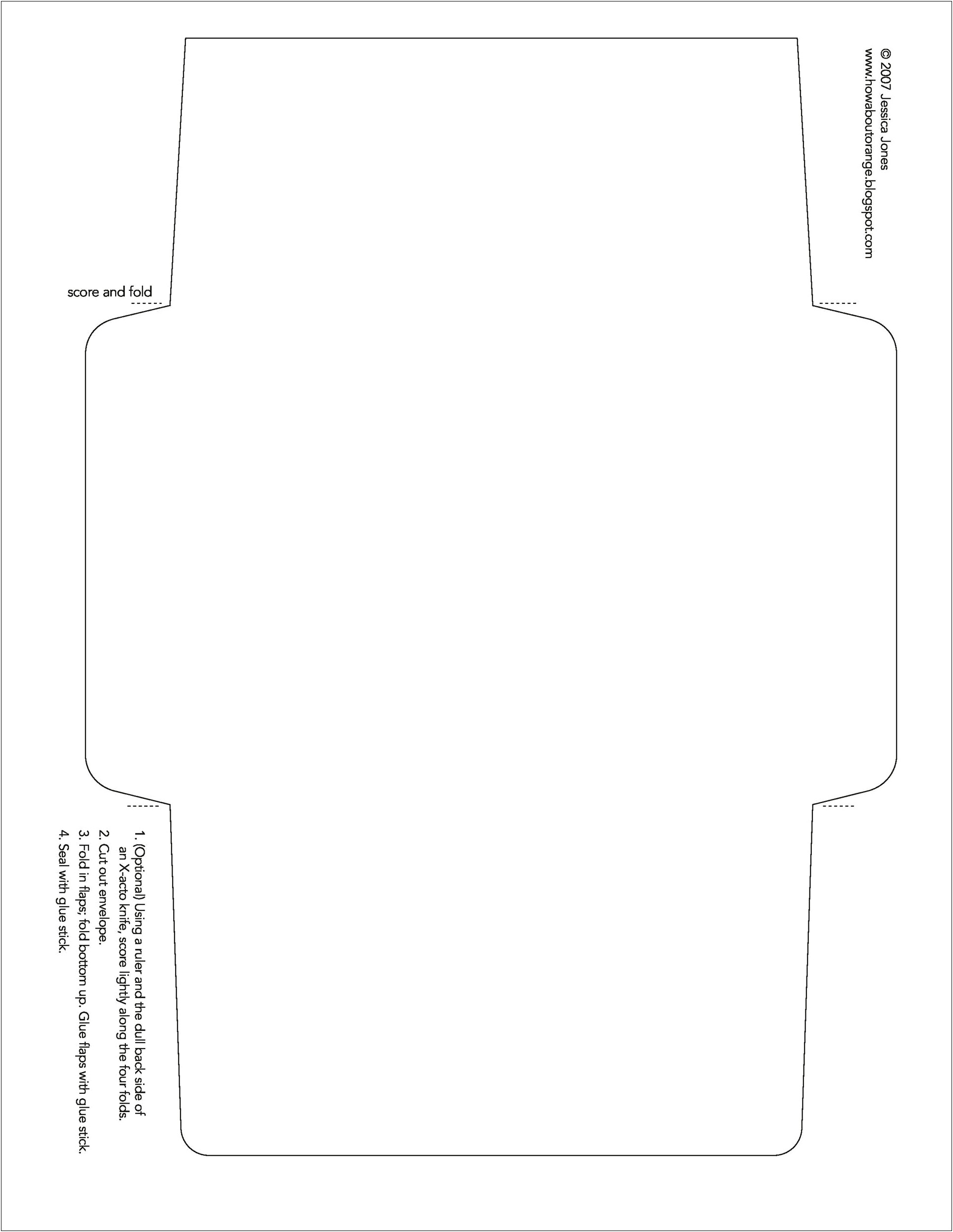 110 X 220 Envelope Template Word