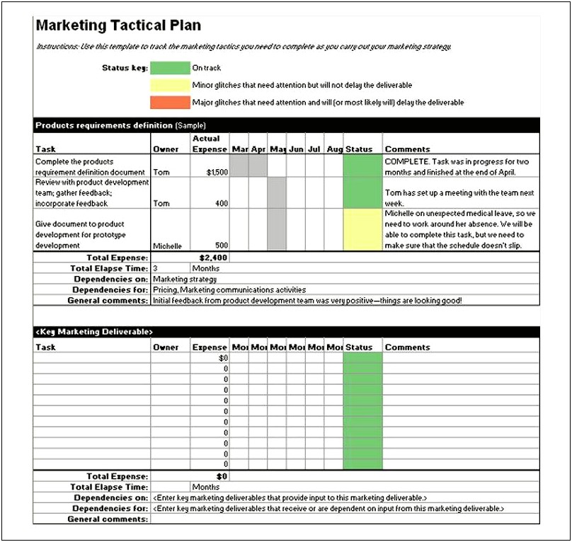 12 Month Marketing Plan Template Excel