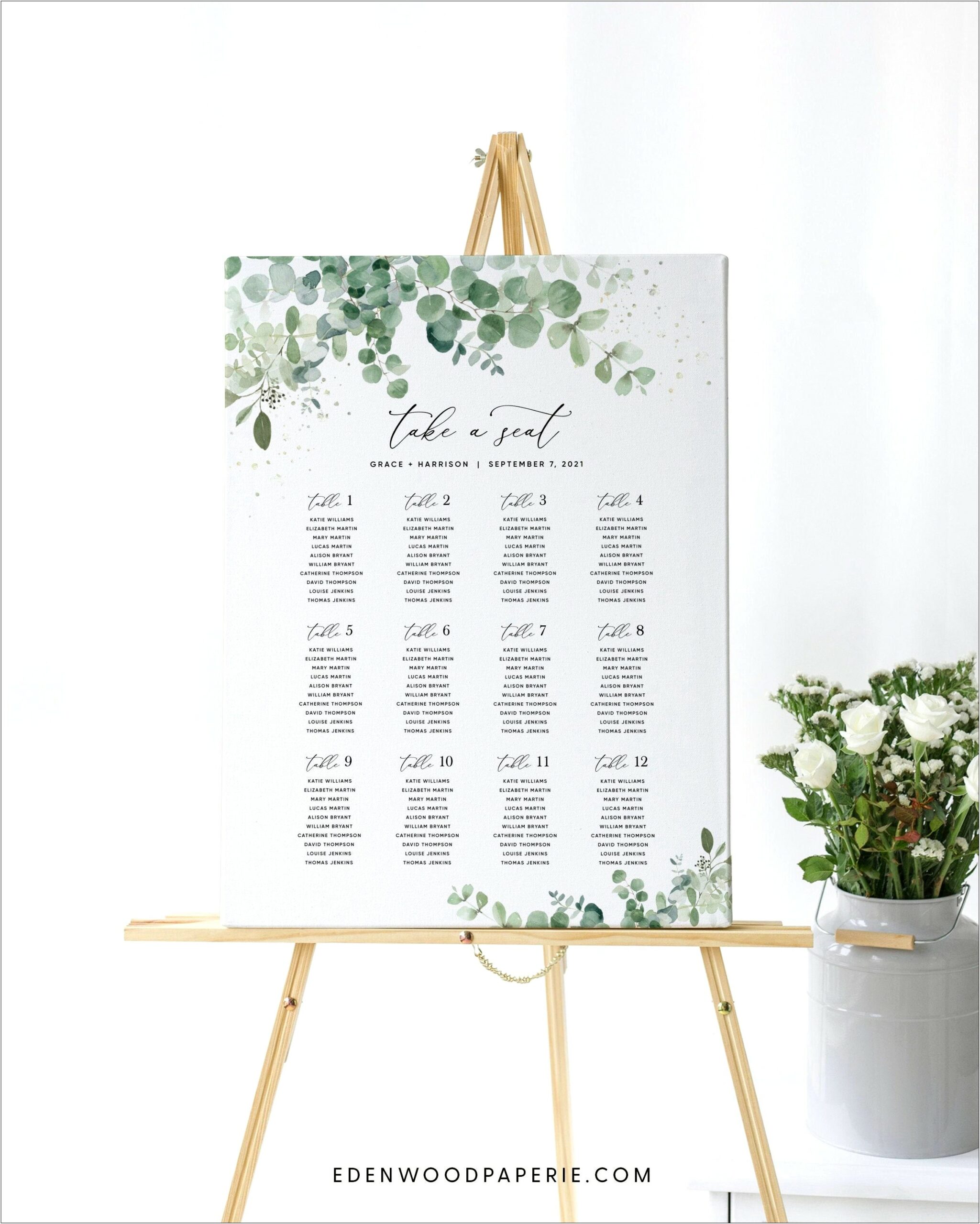 18x24 Wedding Seating Floor Plan Template