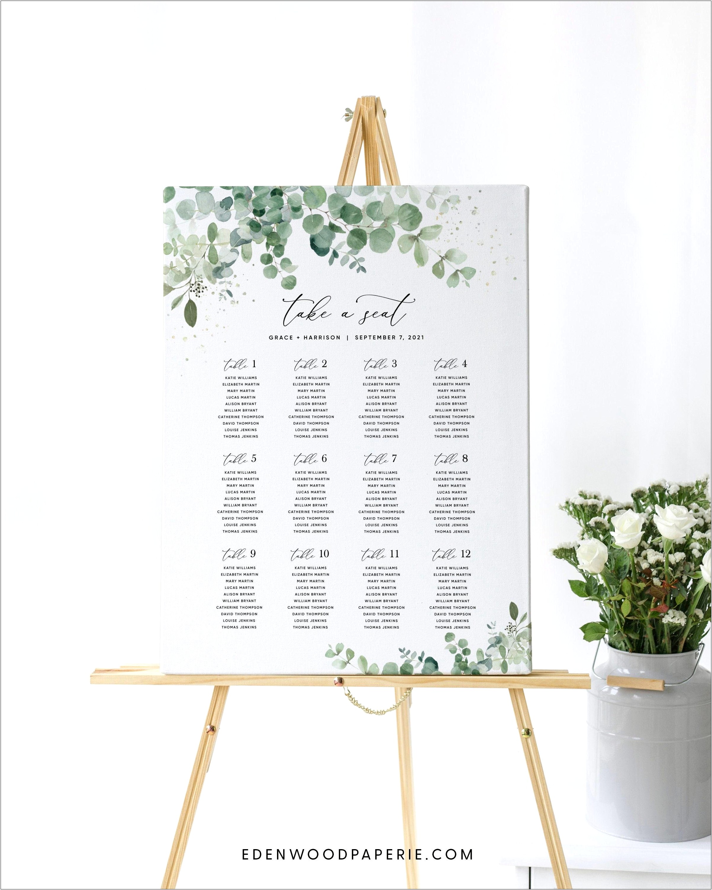 18x24 Wedding Seating Floor Plan Template