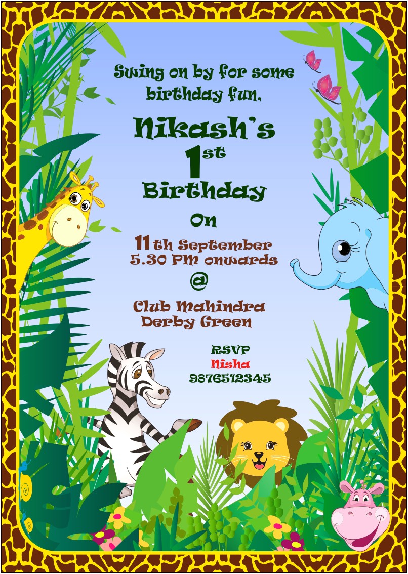 1st Birthday Invitation Card Template In Tamil