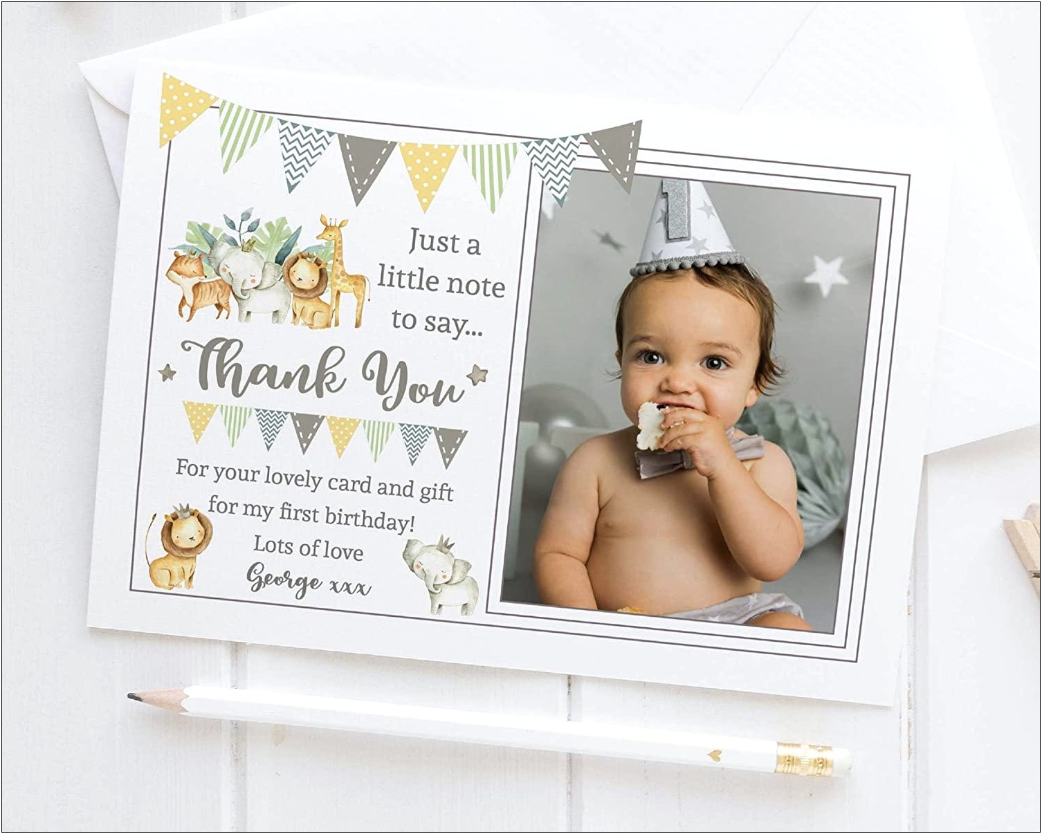 1st Birthday Thank You Cards Templates