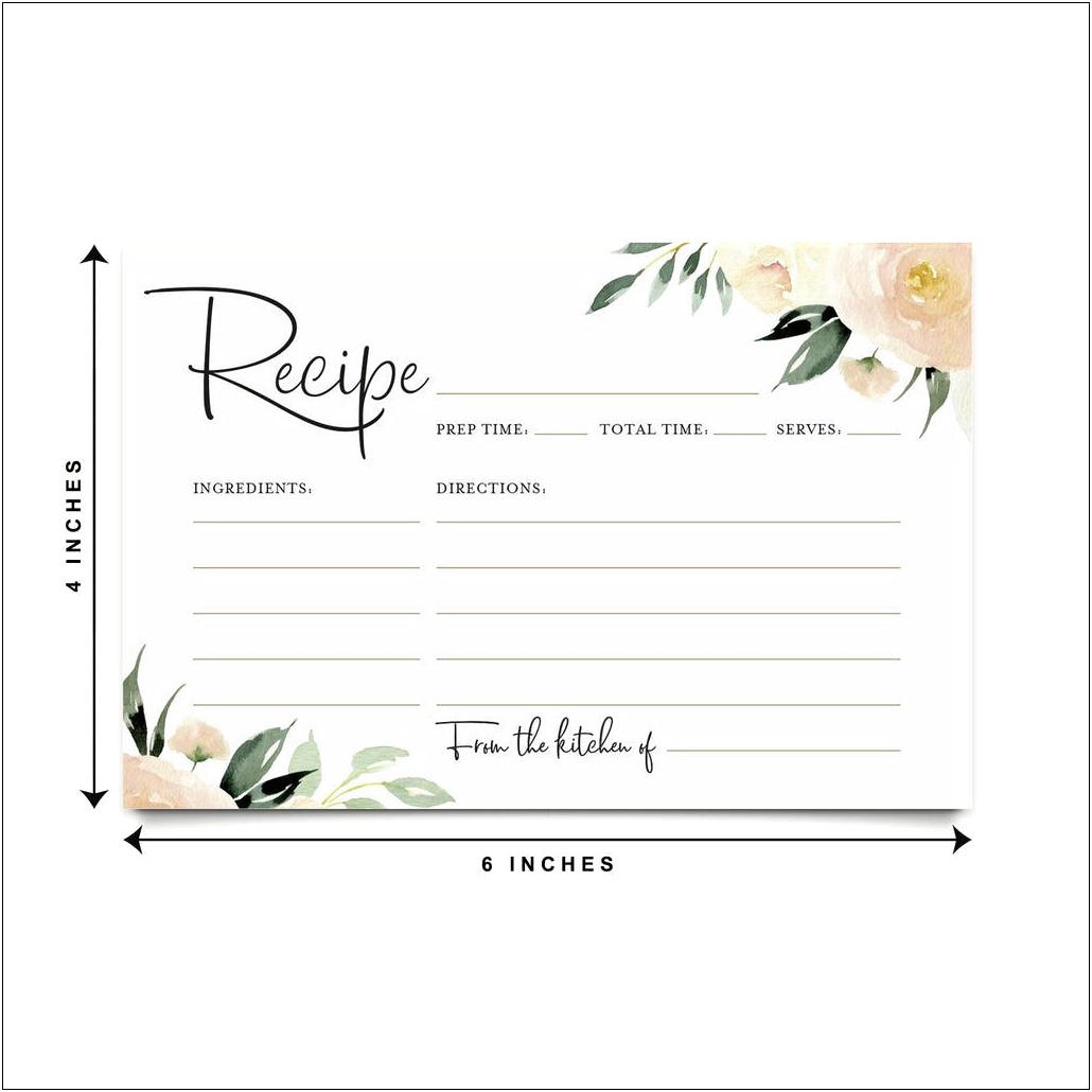 2 Sided 4x6 Recipe Card Template