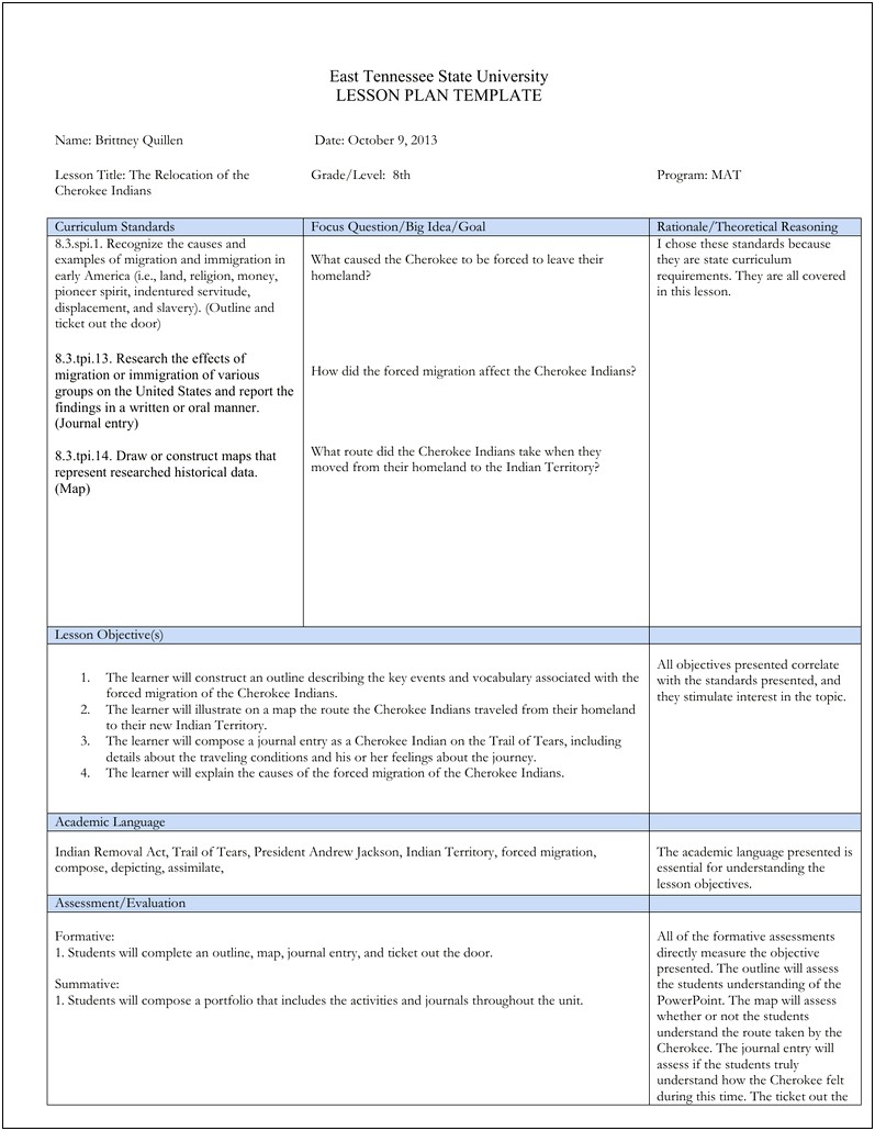 2 Yr Old Lesson Plan Template