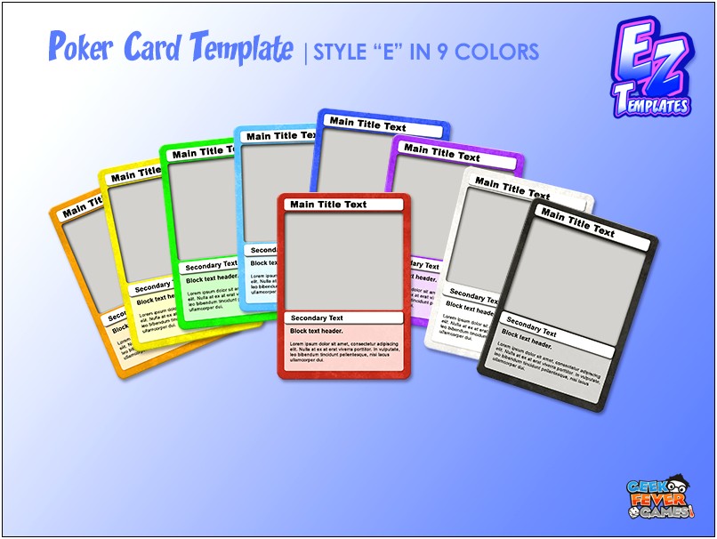 2.5 X 3.5 Playing Card Template