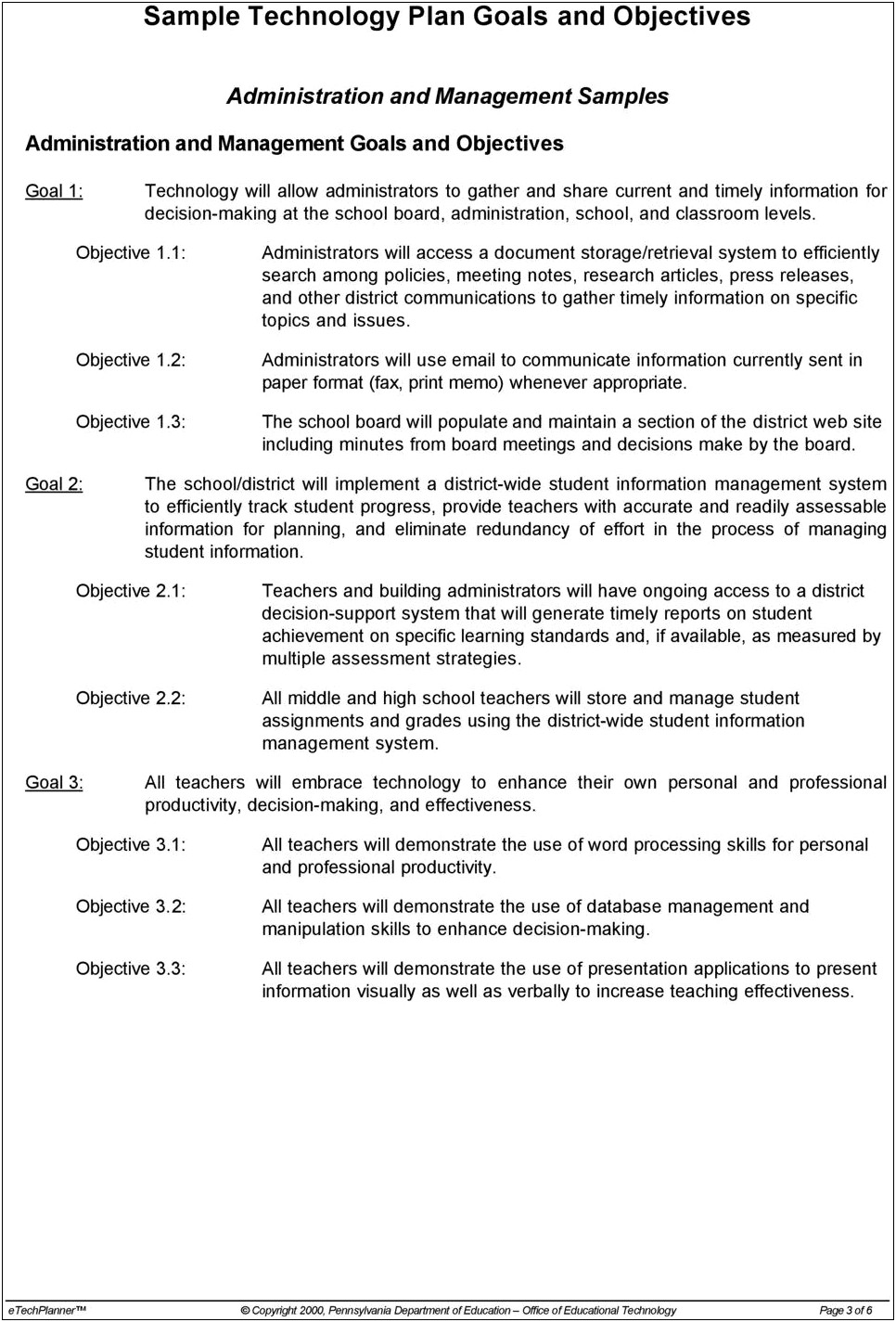 2017 3 Year Technology Plan Template