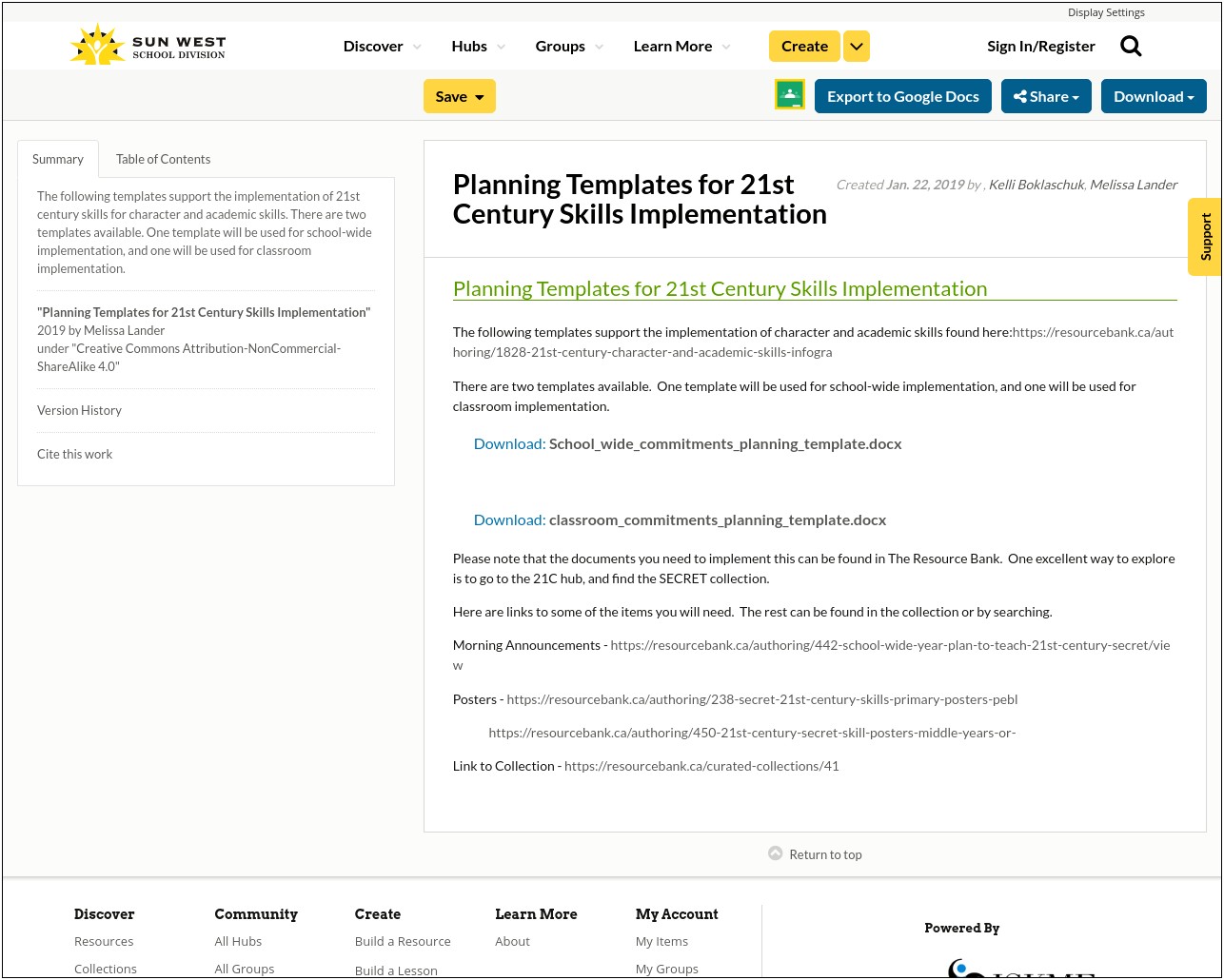 21 Century Skills Lesson Plan Template