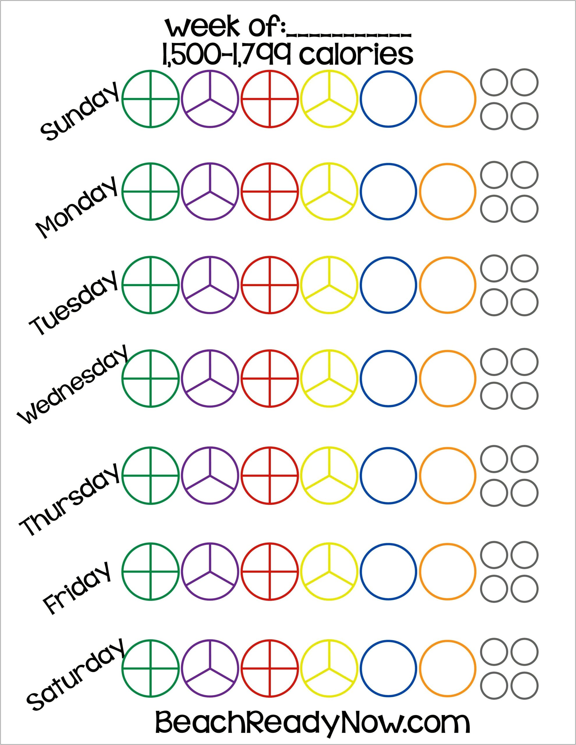 21 Day Fix Meal Plan Blank Template