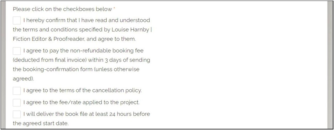 24 Hrs Prior Cancellation Fee Letter Template