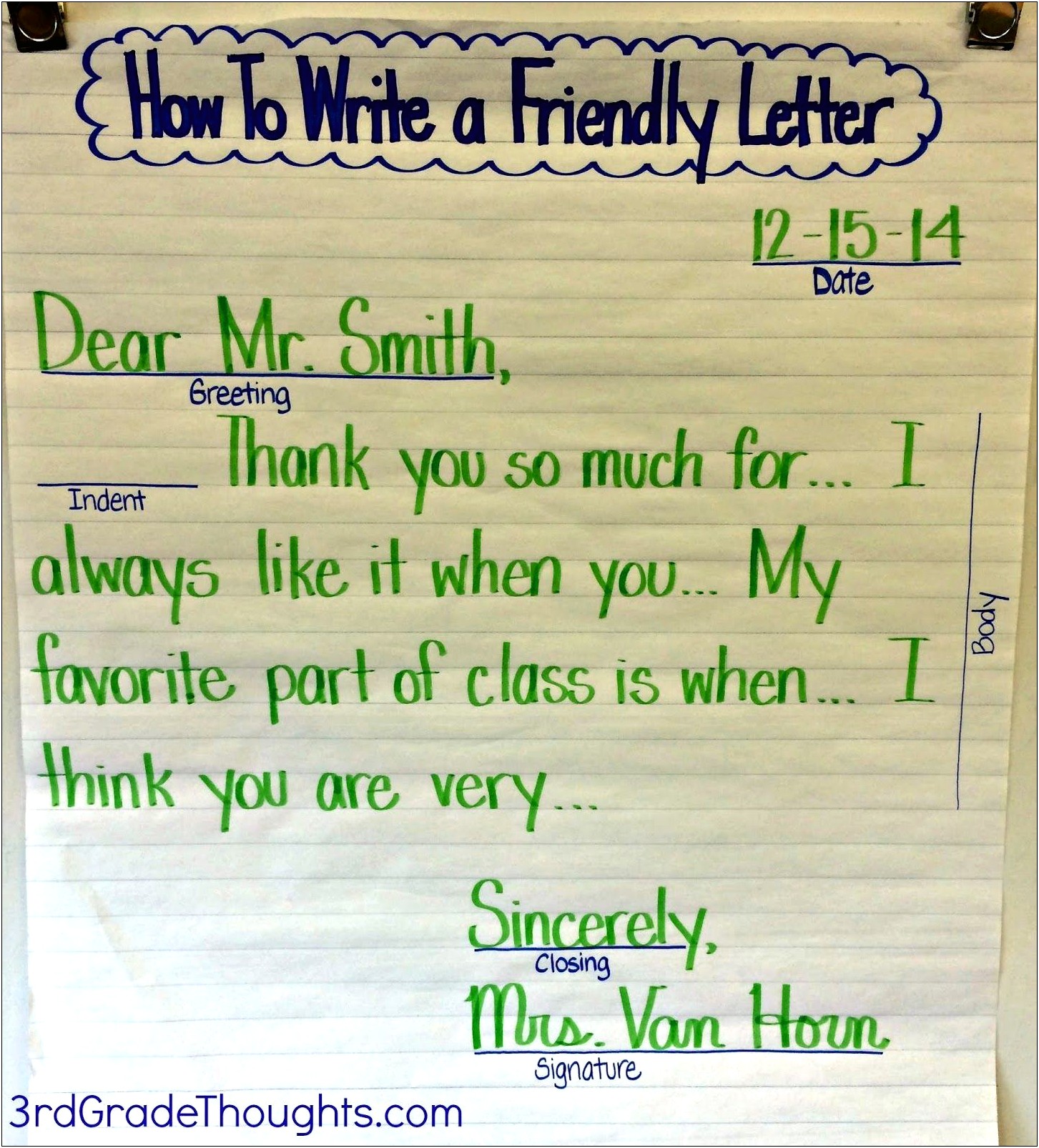 2nd Grade Friendly Letter Writing Template