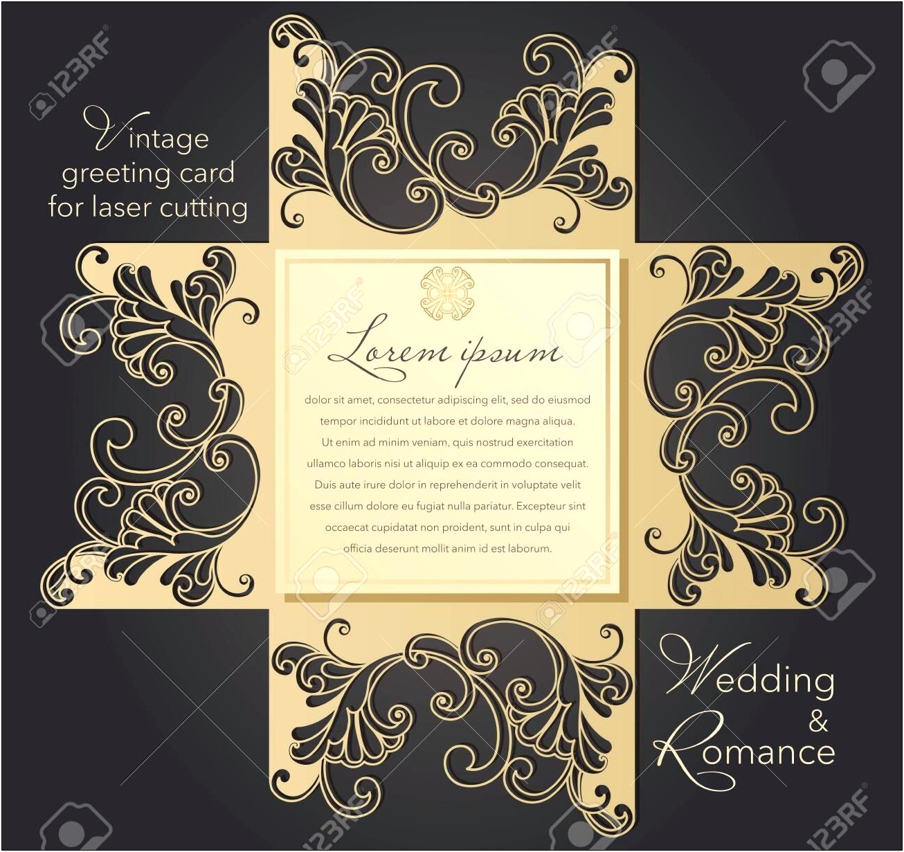 3 Lotus Lace Card Templates Digital Cut