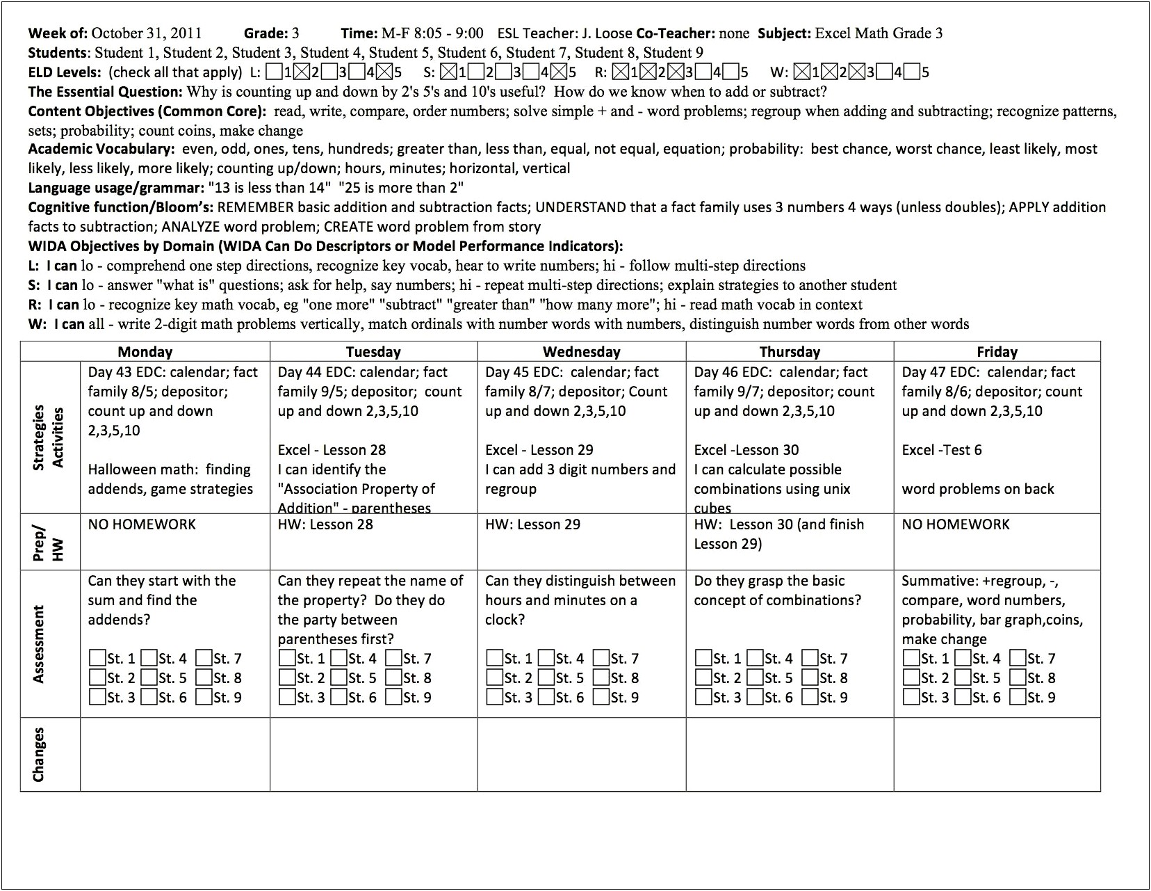 3 Part Lesson Plan Template Pdf