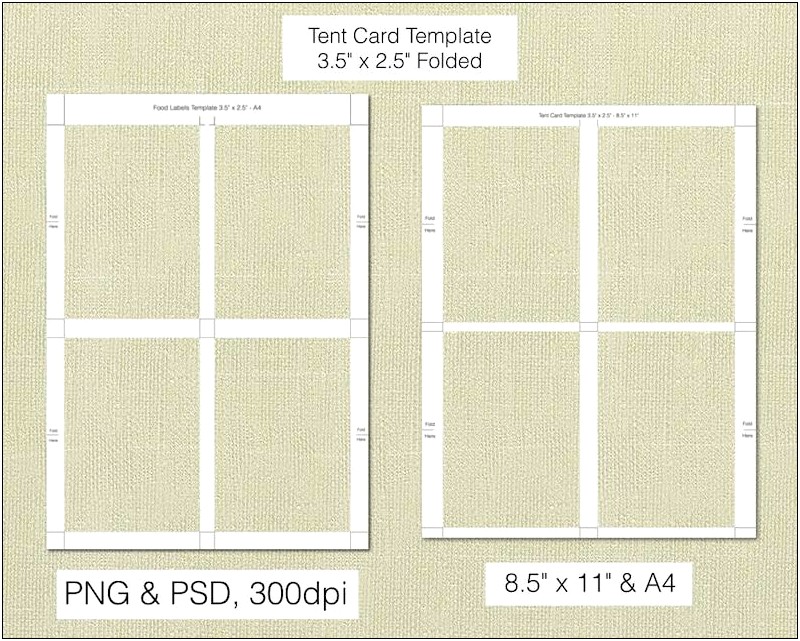 3.5 By 11 Tent Card Template