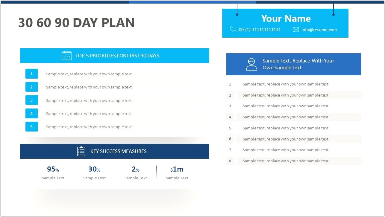 30 60 90 Day Plan Examle Templates