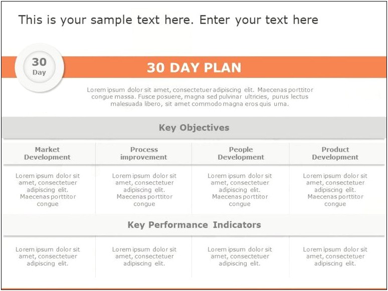 30 60 90 Day Plan Example Templates