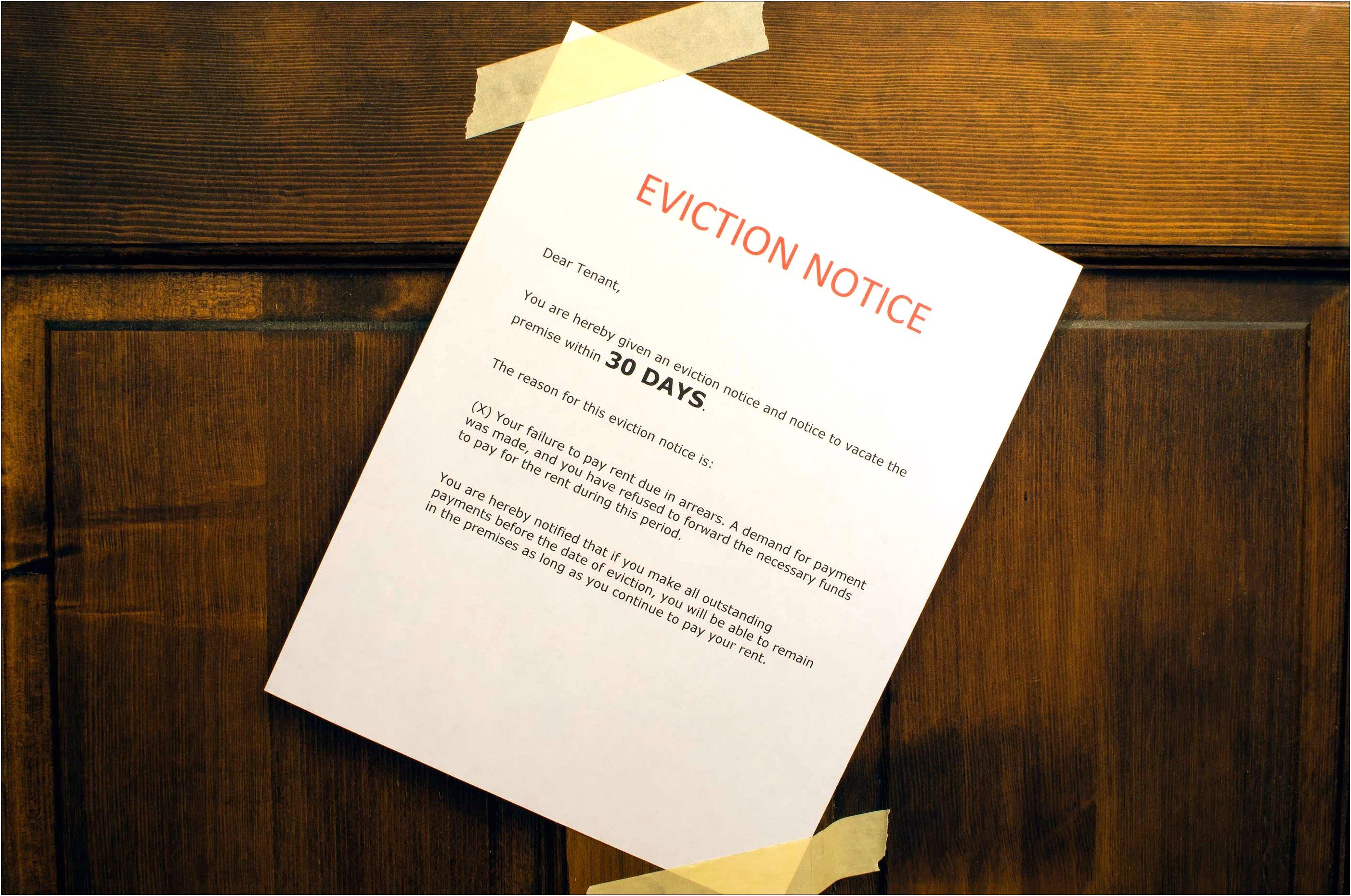 30 Day Eviction Notice Letter Template
