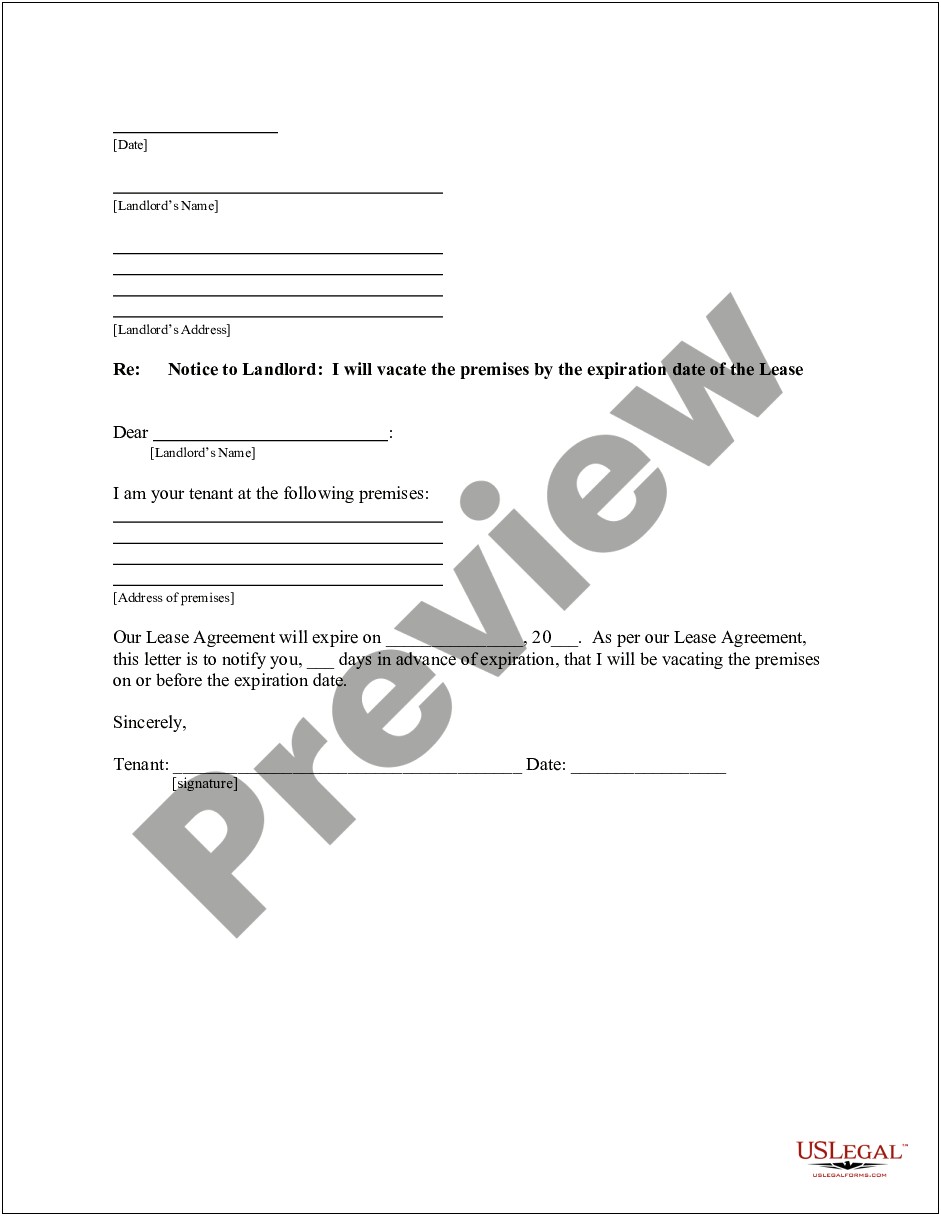 30 Days To Leave Premises Letter Template