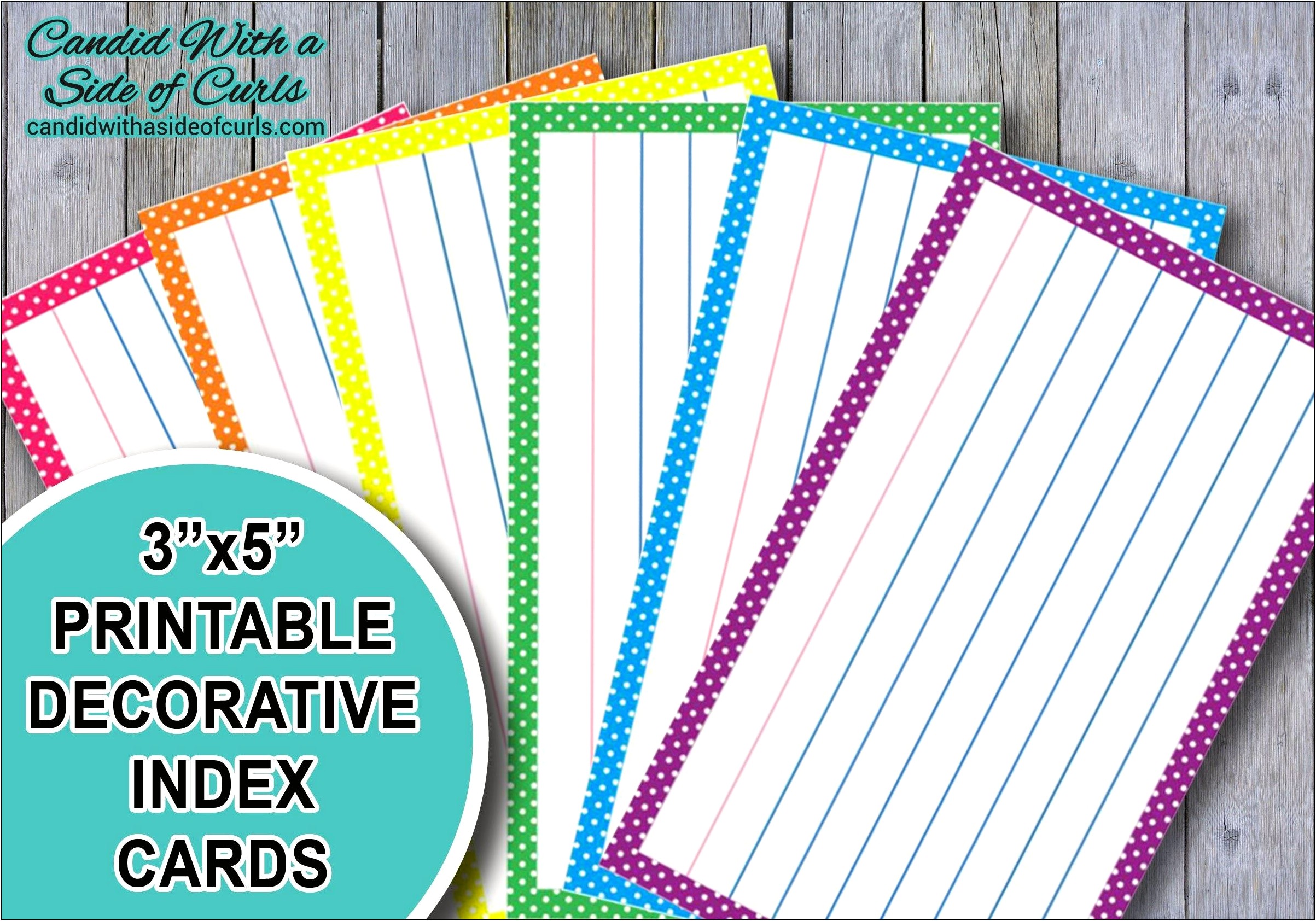 3x5 Side By Side Index Card Template