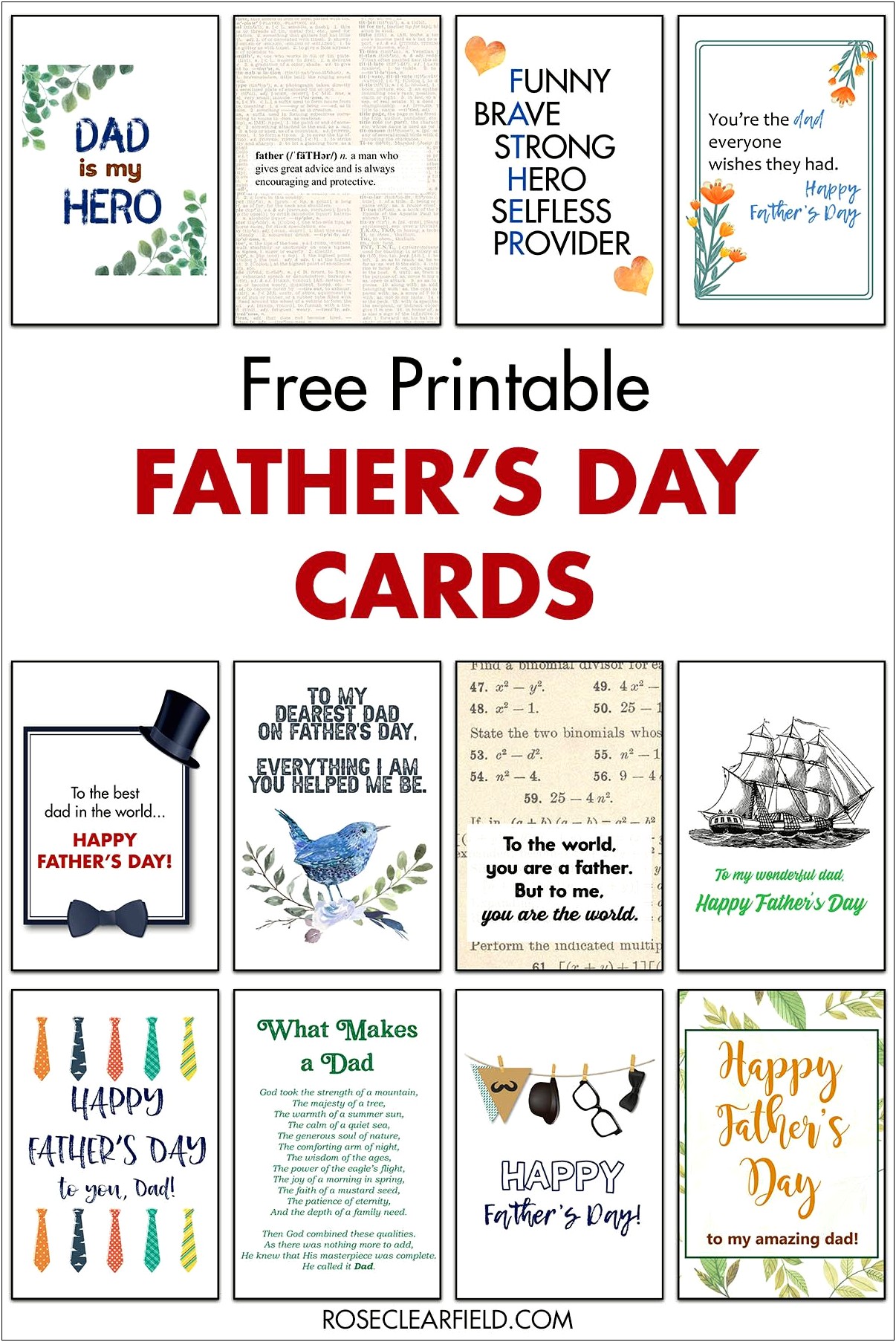 4 Panel Fathers Day Card Template