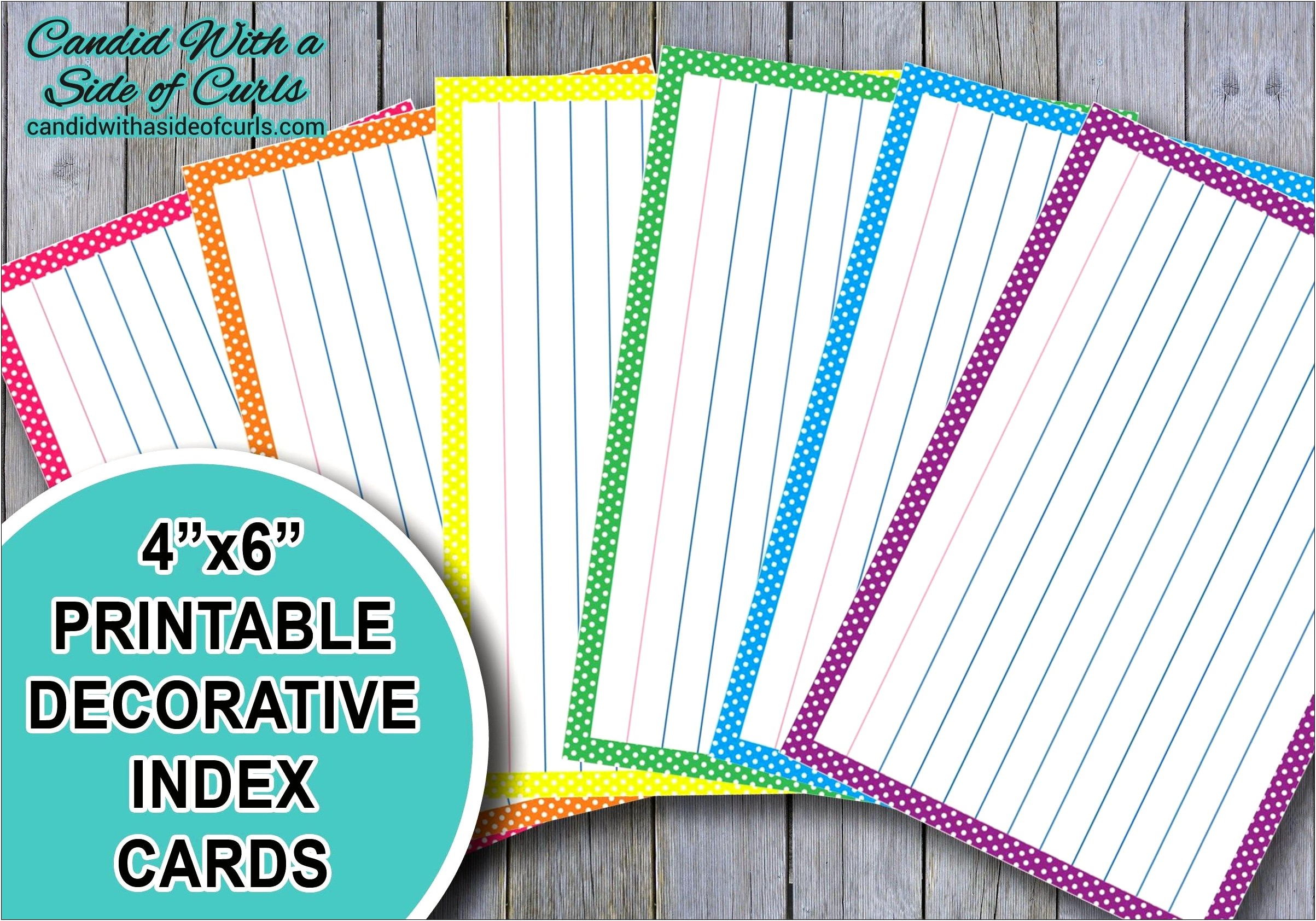 4 X 6 Lined Index Card Template