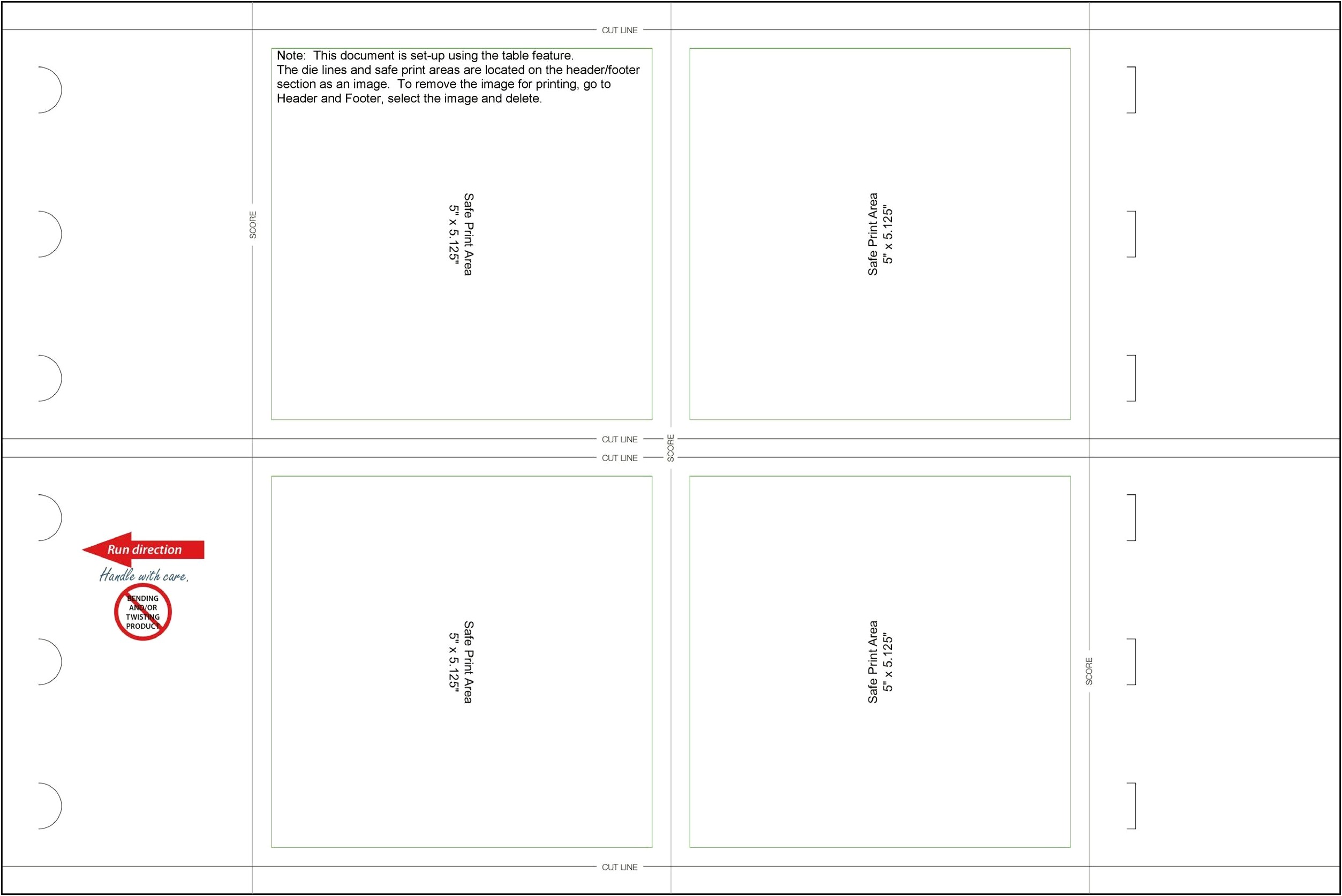 4 X 6 Single Fold Card Template