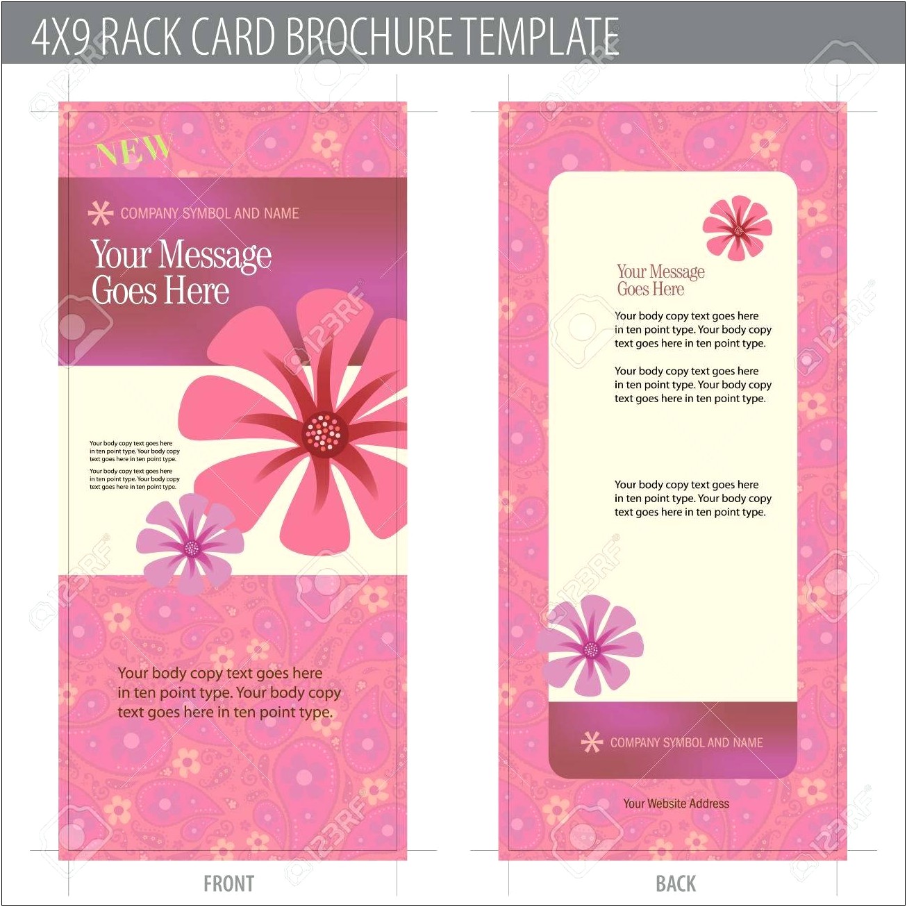 4 X 9 Rack Cards Brochure Template