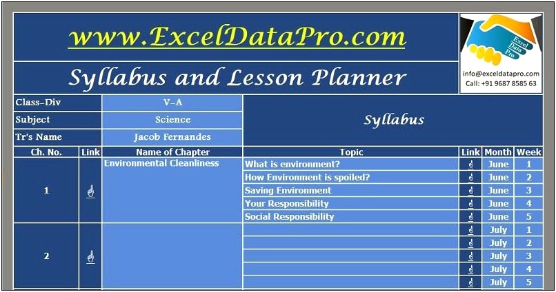 4 Year College Plan Template Excel