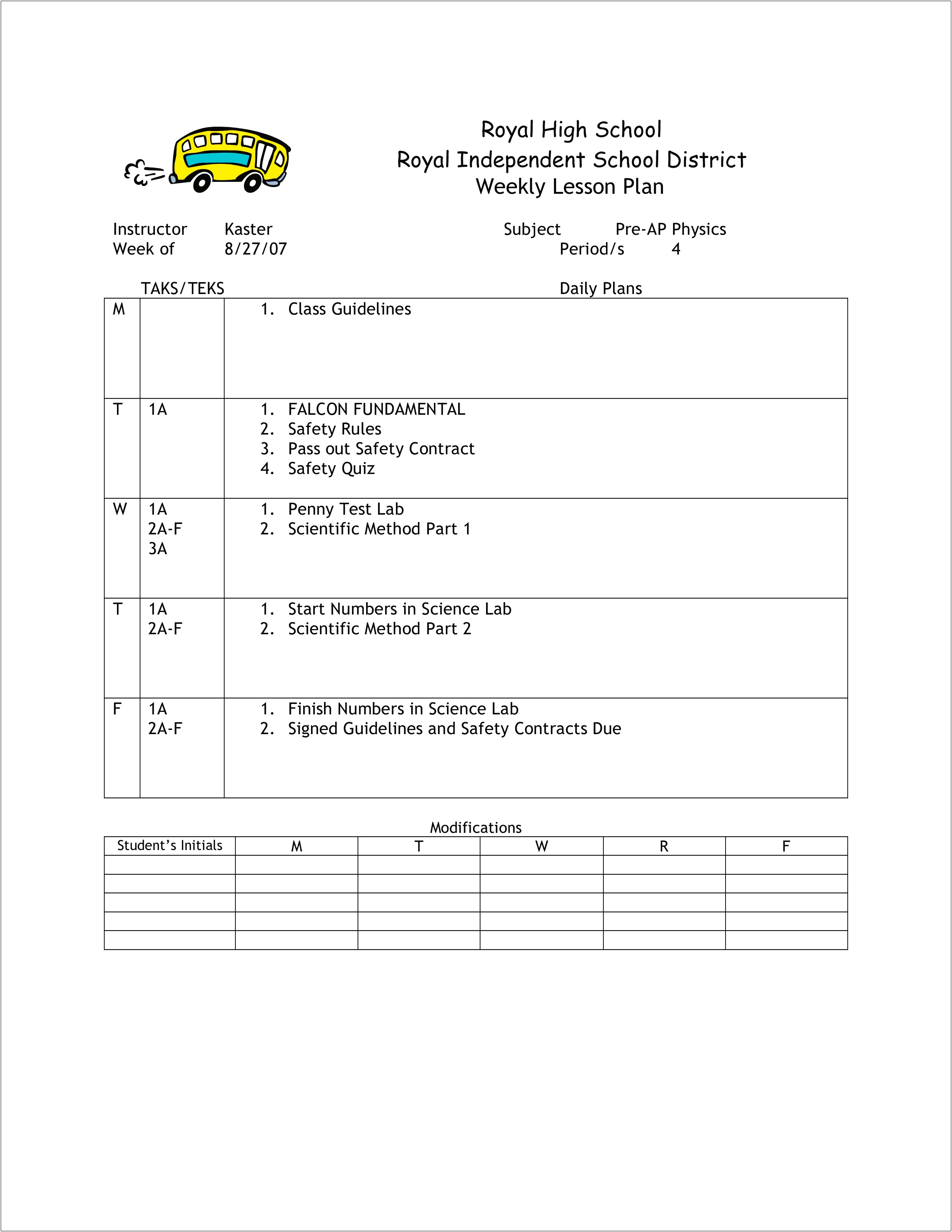 4 Year High School Plan Template