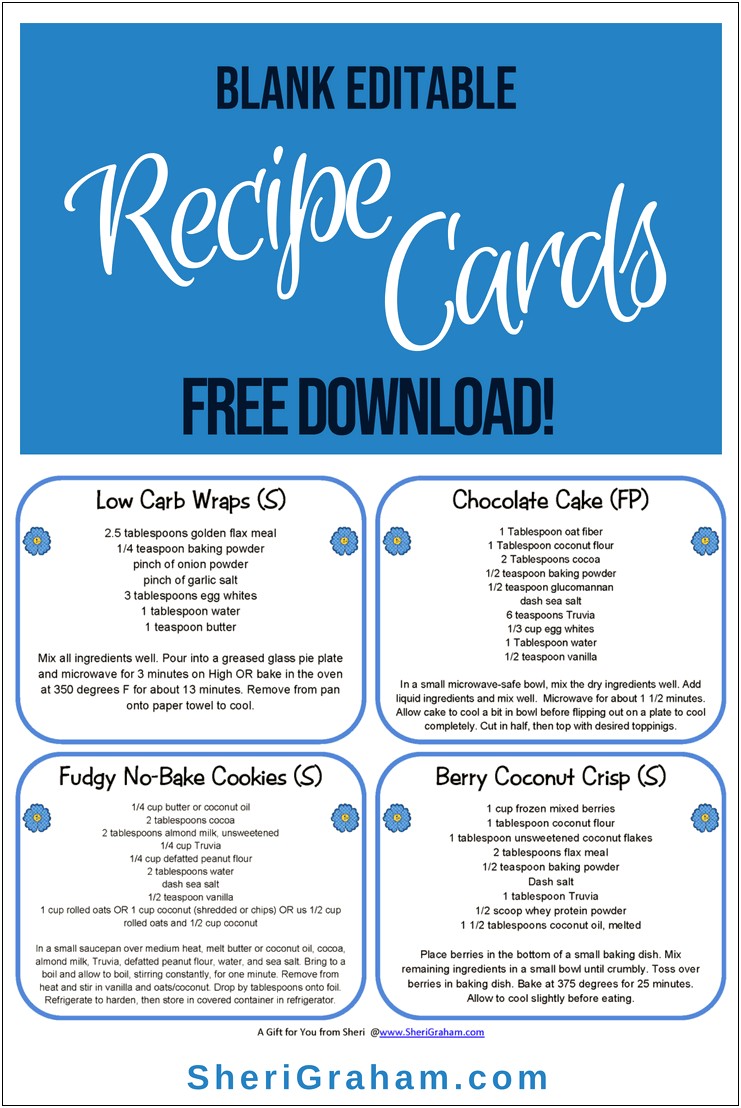 4x6 Recipe Card Template For Pages