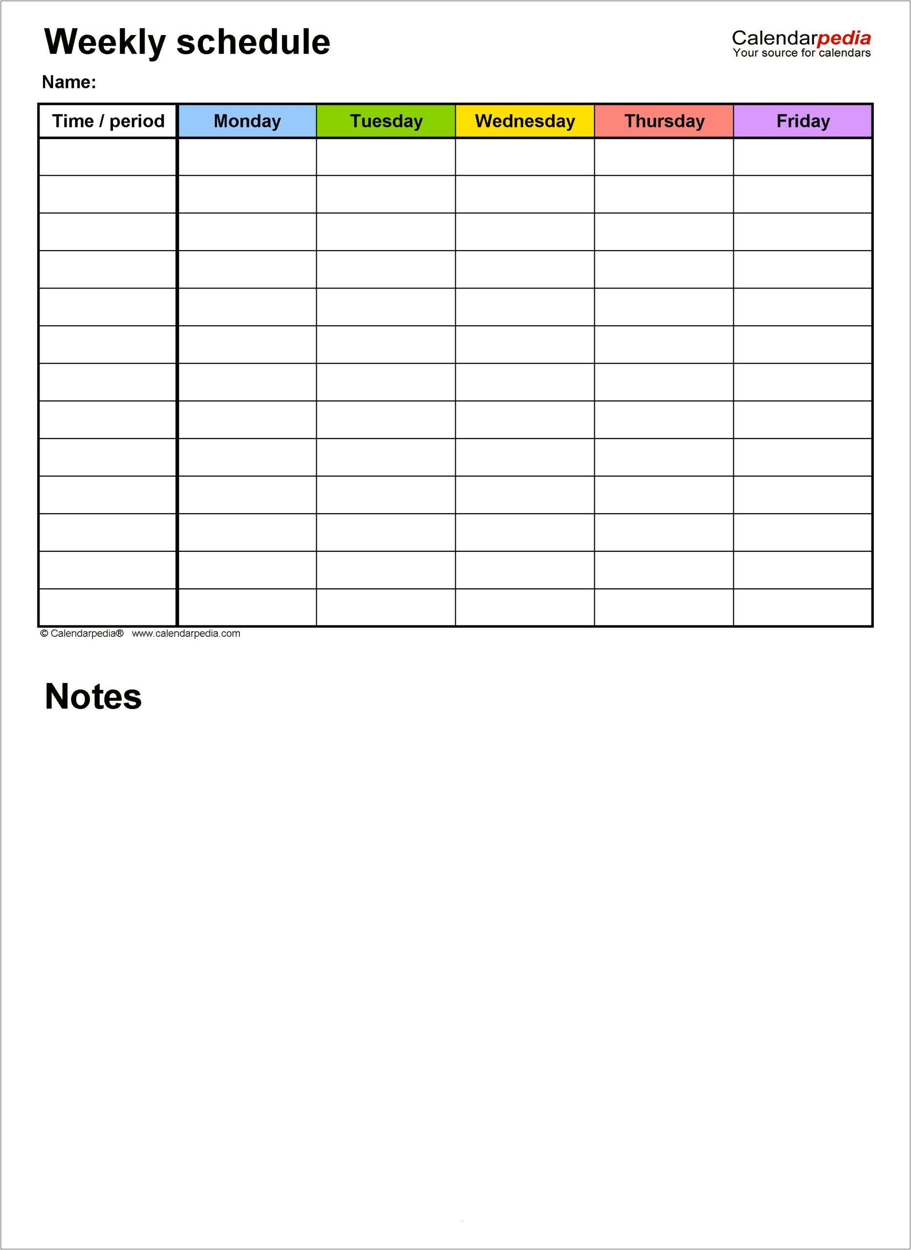 5 Day Weekly Sign In Sheet Template Word