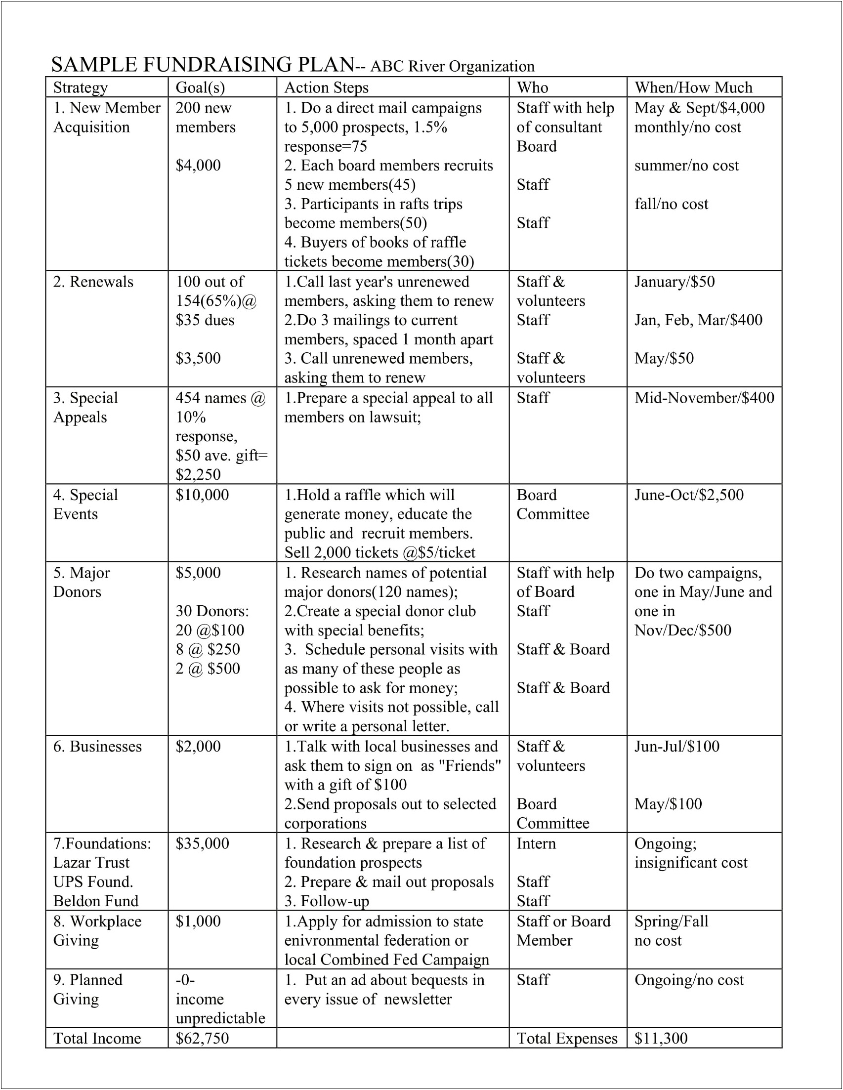 5 Year Fundraising Plan Template Nonprofit