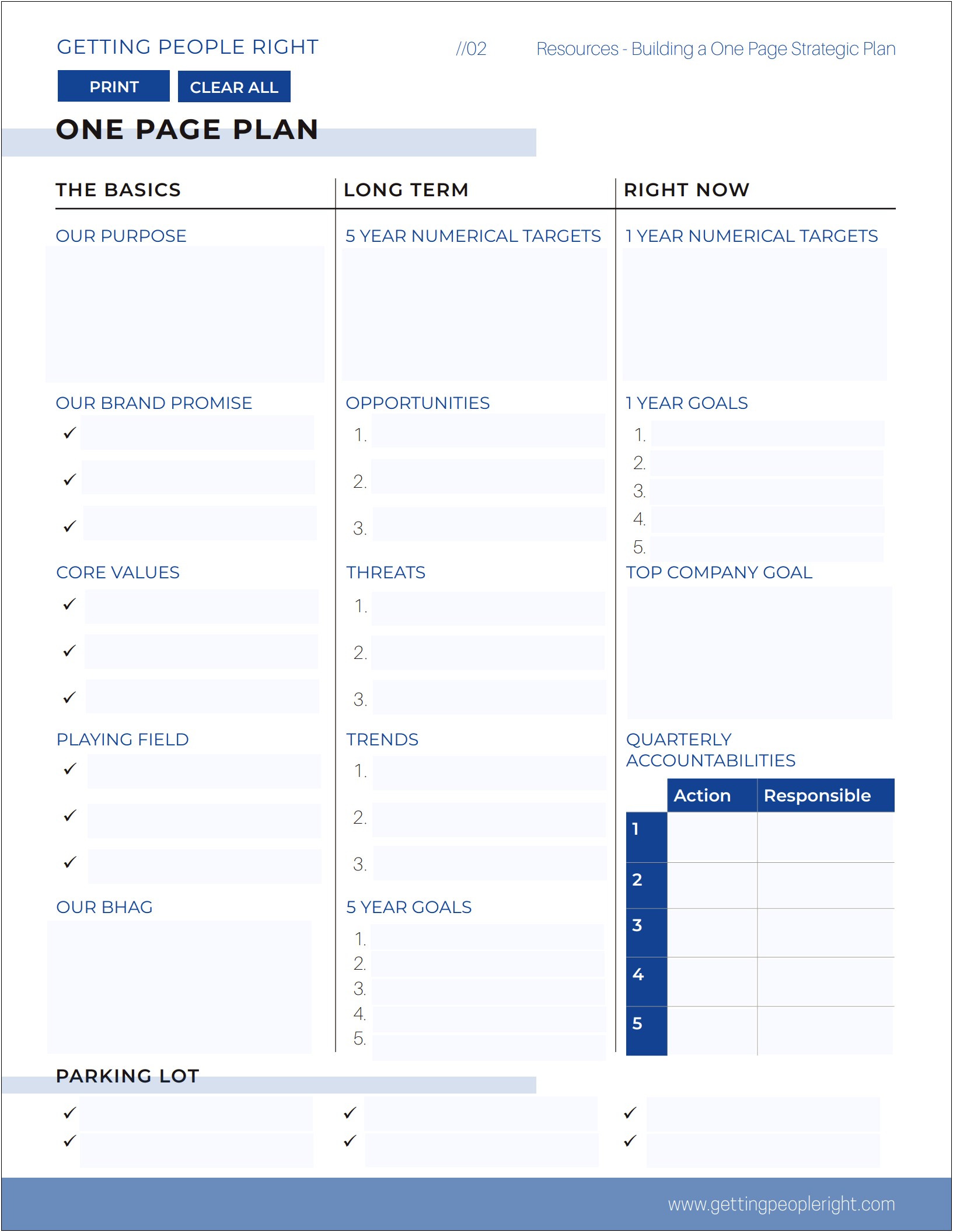 5 Year Plan Template For Work