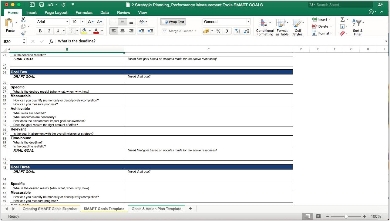 5 Year Strategic Business Plan Template Excel