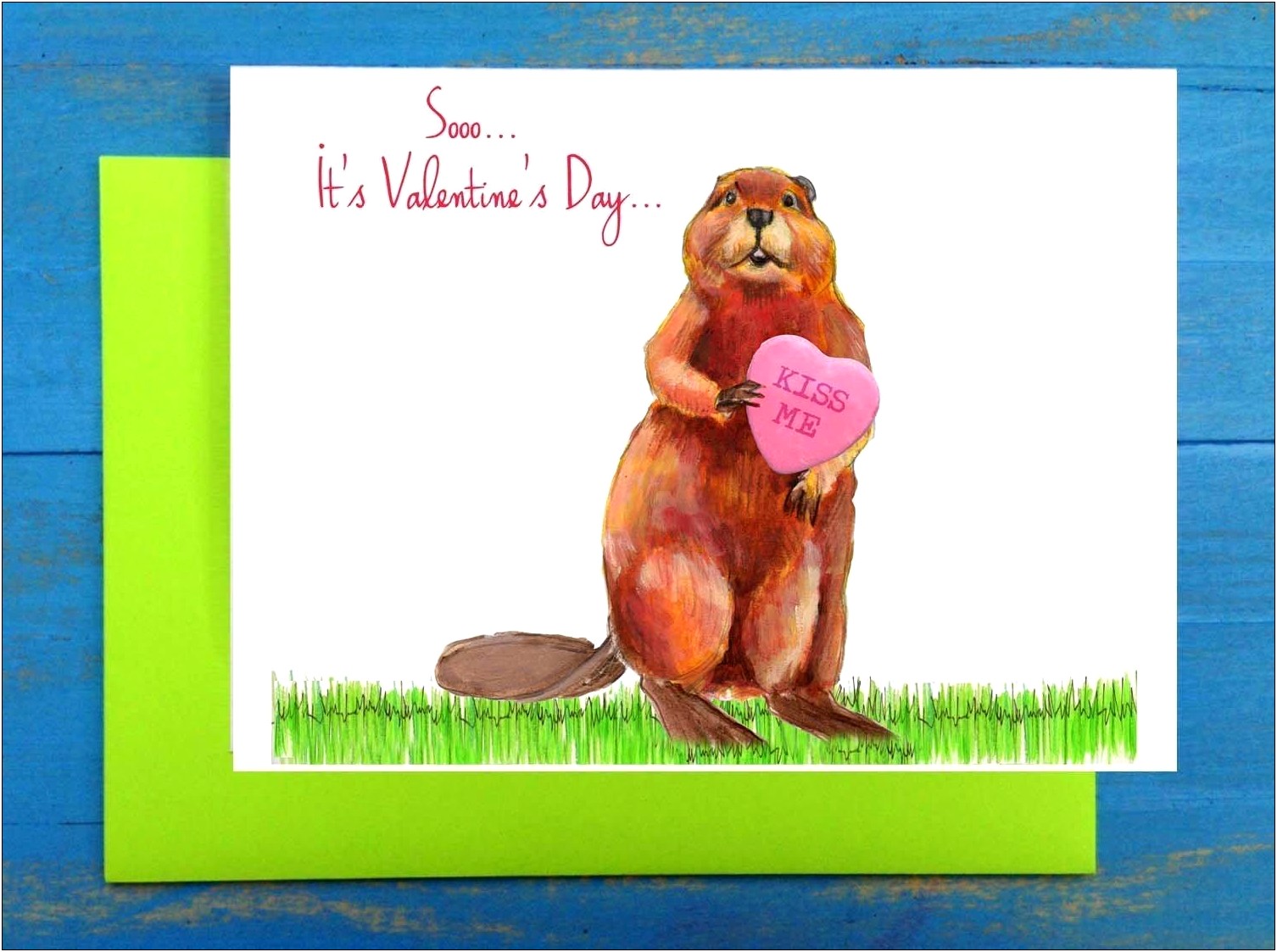 5x7 Greeting Card Template Valentines Day Kiss