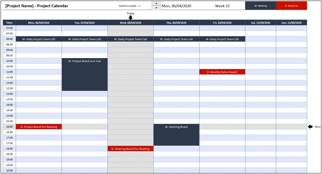 6 Week Planning Calendar Template Excel